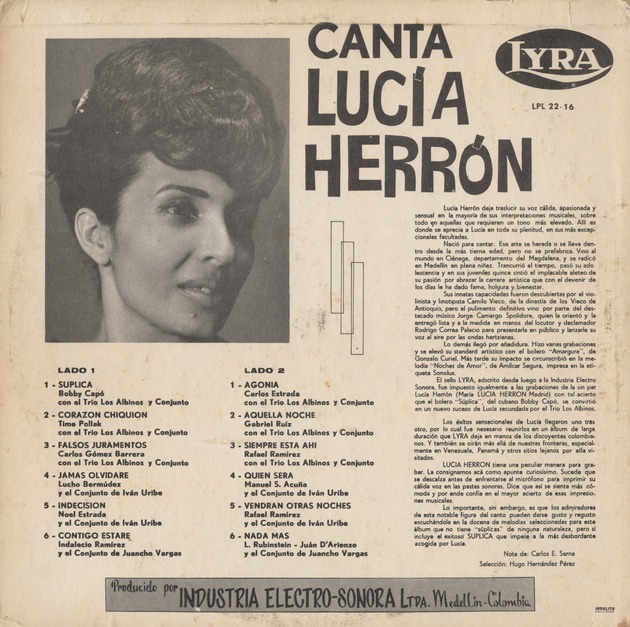 Canta Lucia Herron - Back Cover